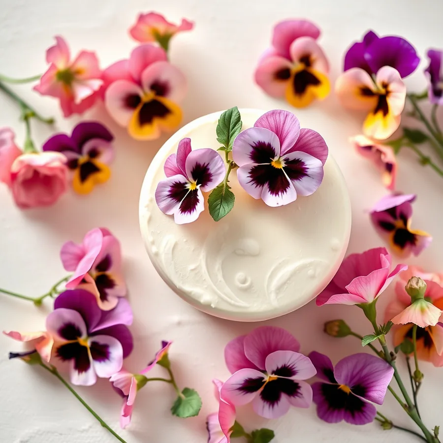 Pink and rose edible pansies for gifting cakes and feminine occasions